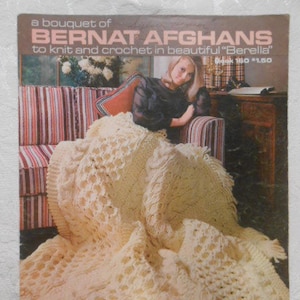Two 1970s Vintage Crochet Afghan Pattern Books: Americana Afghans