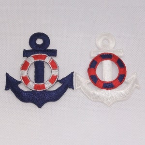 Applique Anchors with Liferings Blue White and Red Rings