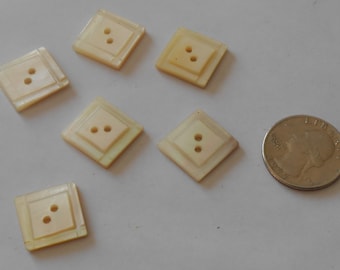 Square Mother of Pearl Buttons, Shell Costume Buttons, Ladies Blouse Sweater Buttons