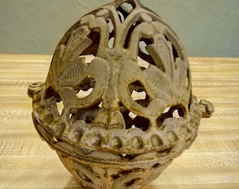 Vintage Cast Metal String Holder, Filigree String Caddy, General Store Decor