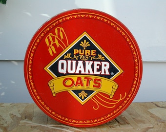 Quaker Oats Cooky Tin Storage Container, Commemorative Tin with Recipe