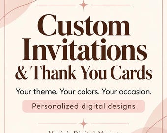 Invitación digital personalizada: Diseño de tarjeta de agradecimiento a medida