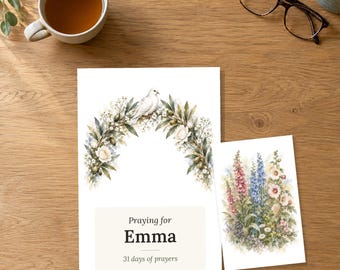 Personalized Prayer Cards for Grandchildren, 31 KJV Scripture Cards in a Gift Box from Grandma