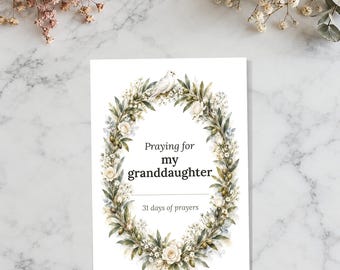 Baptism Gift from Grandma, 31 Printable Prayers for a Grandchild, King James Verses, Christening or Dedication Gift for a Baby Girl or Boy