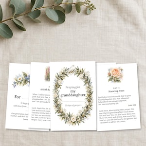 Printable Prayer Cards for Grandchildren, 31 KJV Scripture Cards, 4x6 Instant Download, Granddaughter and Grandson Versions, Grandma Gift image 1