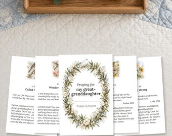Geschenk für Urenkel: 31 ausdruckbare Gebetskarten von Uroma, mit Versen aus der King-James-Übersetzung