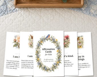 Affirmationskarten für Kinder, 31 druckbare Motivationskarten, Sofort-Download