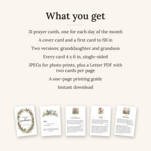 Printable Prayer Cards for Grandchildren, 31 KJV Scripture Cards, 4x6 Instant Download, Granddaughter and Grandson Versions, Grandma Gift image 5