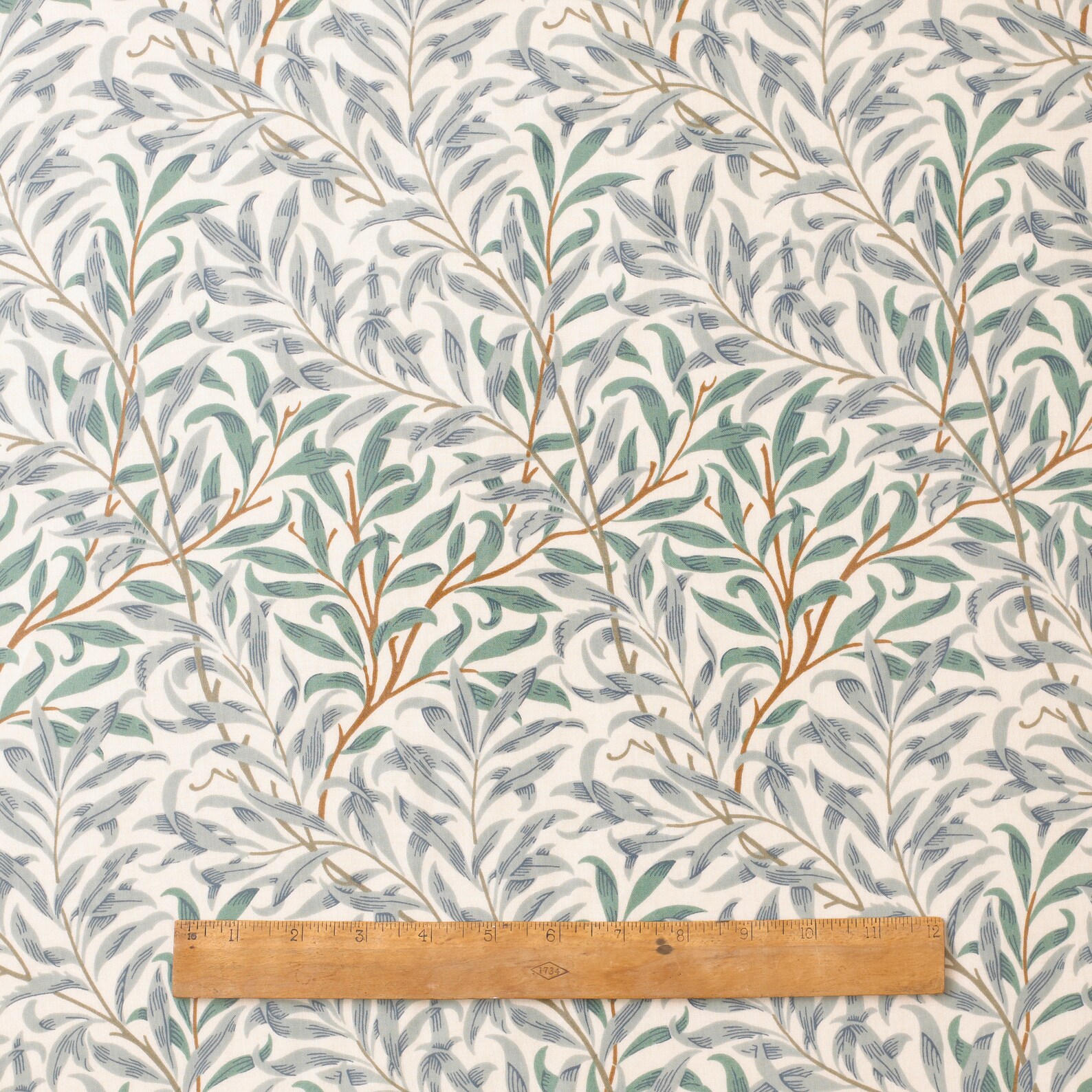 William Morris Willow Bough Green Cotton Fabric By The Half Etsy