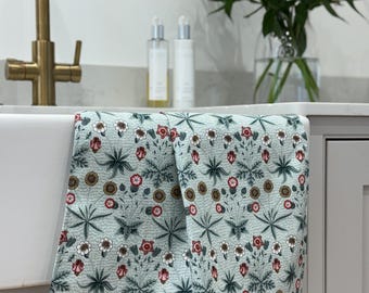Paño de cocina William Morris Daisy: Decoración floral de algodón para la cocina