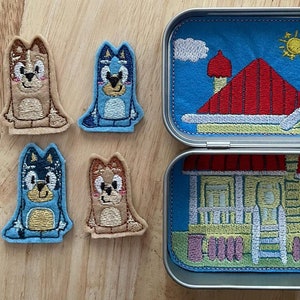 Blue Dog Family Feltie Playset - Tin Carry Case