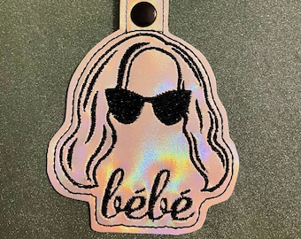 Moira Rose Bebè Keychain - Schitts Creek snap tab, key fob