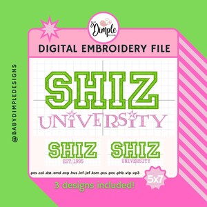 SHIZ University - 3 Designs - embroidery design DIGITAL DOWNLOAD machine embroidery