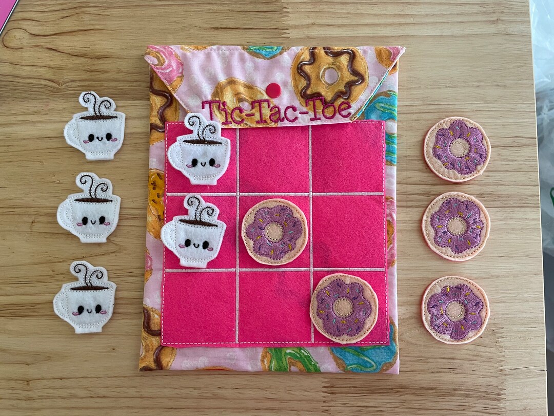 Donut &amp; Coffee Tic-tac-toe Game Noughts and Crosses Xs and - Etsy