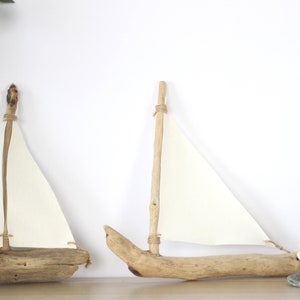 Driftwood Sailboats Pair of 8 Ships Ornaments Nautical Home / Wedding / Office Interior Design Drift Wood Ships Ready to Ship image 3