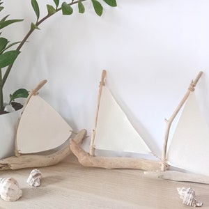 Driftwood Sailboats Pair of 8 Ships Ornaments Nautical Home / Wedding / Office Interior Design Drift Wood Ships Ready to Ship image 4