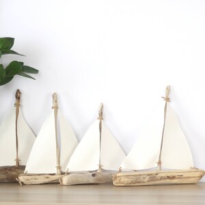 Driftwood Sailboats Pair of 8 Ships Ornaments Nautical Home / Wedding / Office Interior Design Drift Wood Ships Ready to Ship image 2