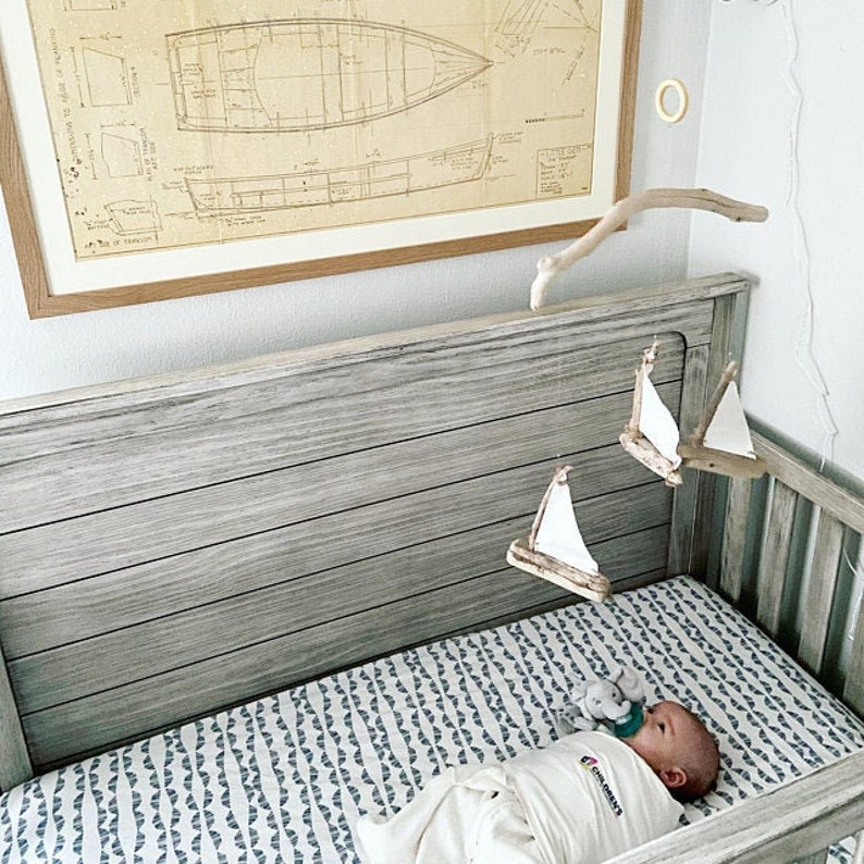 Driftwood Sailboats Mobile Wooden Ships Nautical Nursery Decor Patio / Balcony / Hotel Interior Design Made to Order image 8