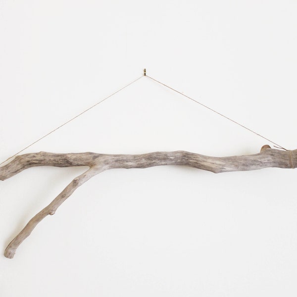 1 Driftwood Branch with Offshoot -- 96 cm  (37.8") -- Drift Wood for Macrame, Wall Hangings, Herbs / Clothes Rack, Floor Lamp, Pendant Light