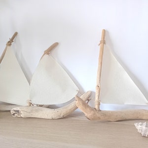 Driftwood Sailboats Pair of 8 Ships Ornaments Nautical Home / Wedding / Office Interior Design Drift Wood Ships Ready to Ship image 5