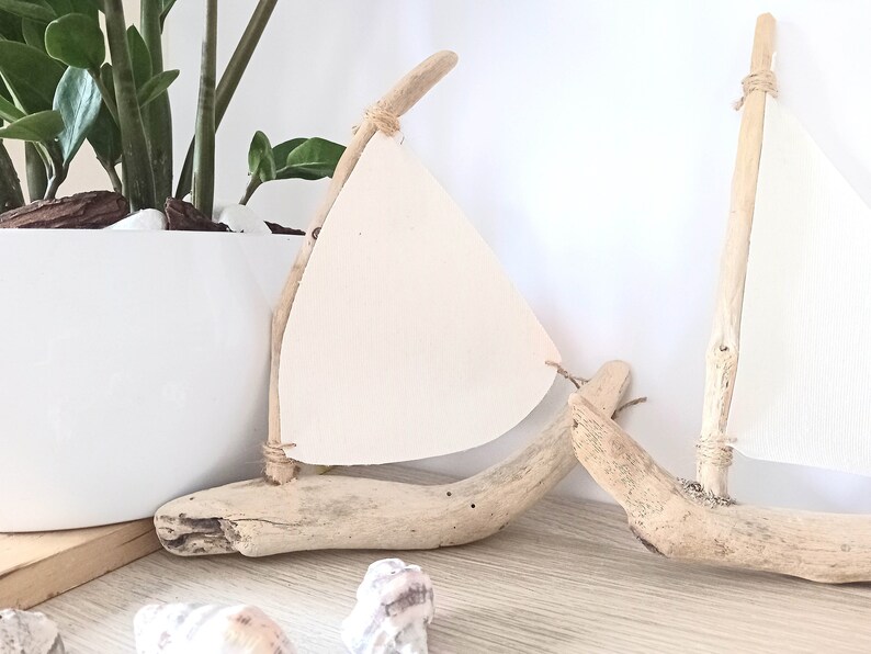 Driftwood Sailboats Pair of 8 Ships Ornaments Nautical Home / Wedding / Office Interior Design Drift Wood Ships Ready to Ship image 7