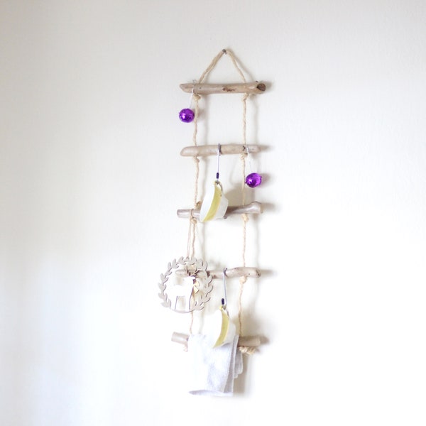 Driftwood Rope Ladder -- 59 cm (23.2") -- Nautical Wall Hanger -- Sea Wood Wall Hanging -- Home / Hotel / Shop Decor -- Ready to Ship