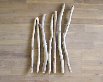 7 pezzi lunghi di legno alla deriva - da 38 a 47 cm (da 15 "a 18,5") - Rami di legno alla deriva per arazzi, Macrame, display fotografico, appendini, arte fai-da-te