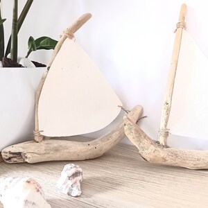 Driftwood Sailboats Pair of 8 Ships Ornaments Nautical Home / Wedding / Office Interior Design Drift Wood Ships Ready to Ship image 8