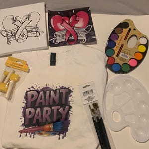 Pre drawn Sip and Paint Canvas and Kit