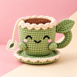 Crochet Coffee Cup Keychain Pattern Amigurumi Mini Mug PDF Download Tutorial