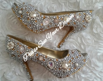 Gold Bridal Shoes - Etsy