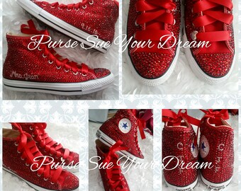 ruby red sparkle converse