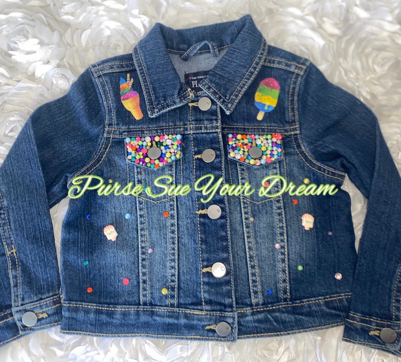 Custom Ice Cream Jean Jacket Ice Cream Birthday Outfit Etsy