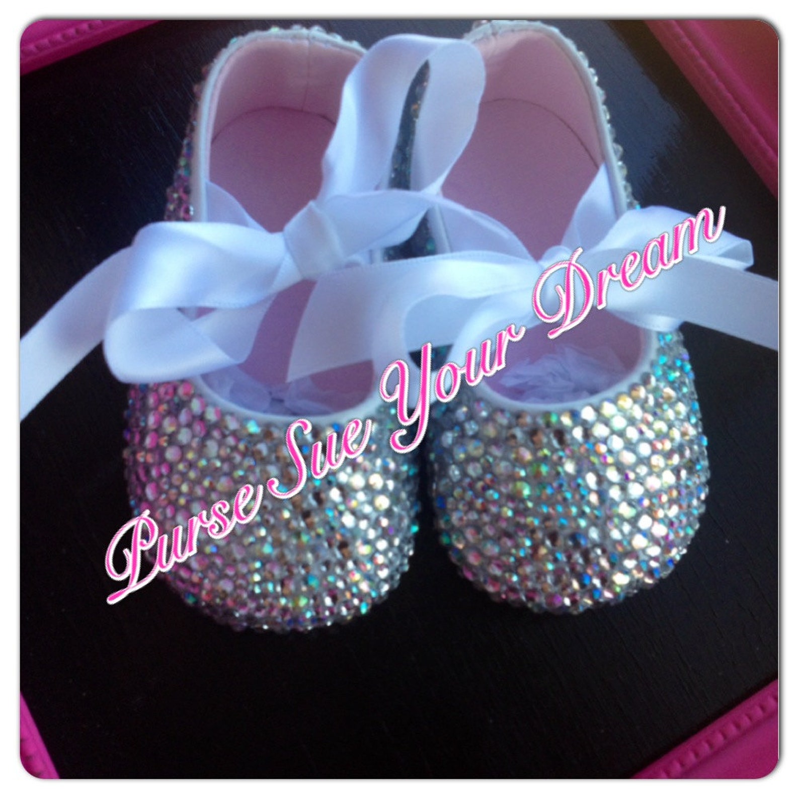 crystal rhinestone infant size ballet shoes - swarovski shoes - christening/baptism/pageant/wedding shoes - advertisement listin crystal rhinestone infant size ballet shoes - swarovski shoes - christening/baptism/pageant/wedding shoes - advertisement listin