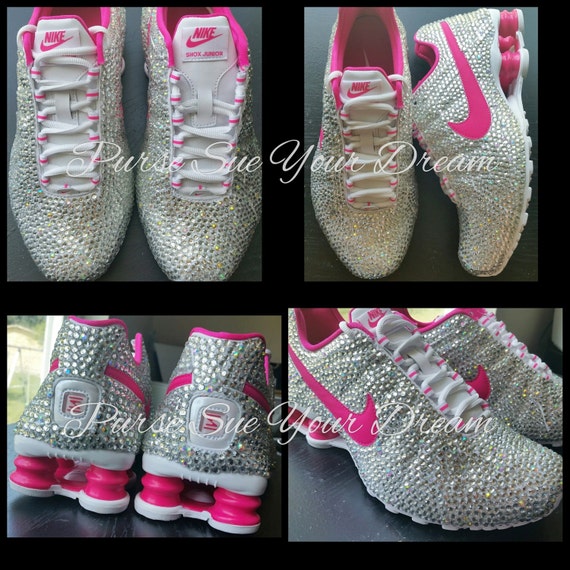 Crystal Rhinestone Nike Shox Shoes -