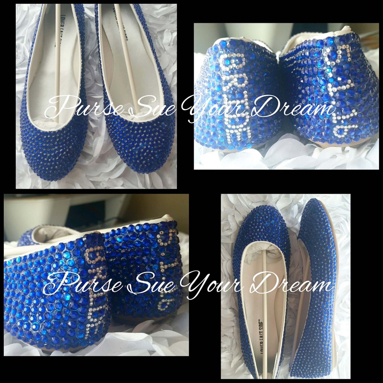 custom royal blue swarovski crystal rhinestone ballet flats - something blue - wedding ballet flats bridal shoes - bridal flats