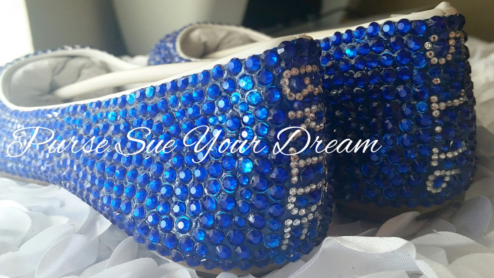 custom royal blue swarovski crystal rhinestone ballet flats - something blue - wedding ballet flats bridal shoes - bridal flats