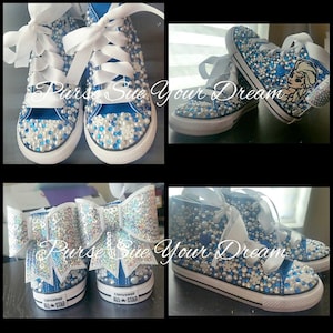 Disney Frozen Themed Custom Converse Shoes - Frozen Birthday Outfit - Disney Frozen Shoes image 4