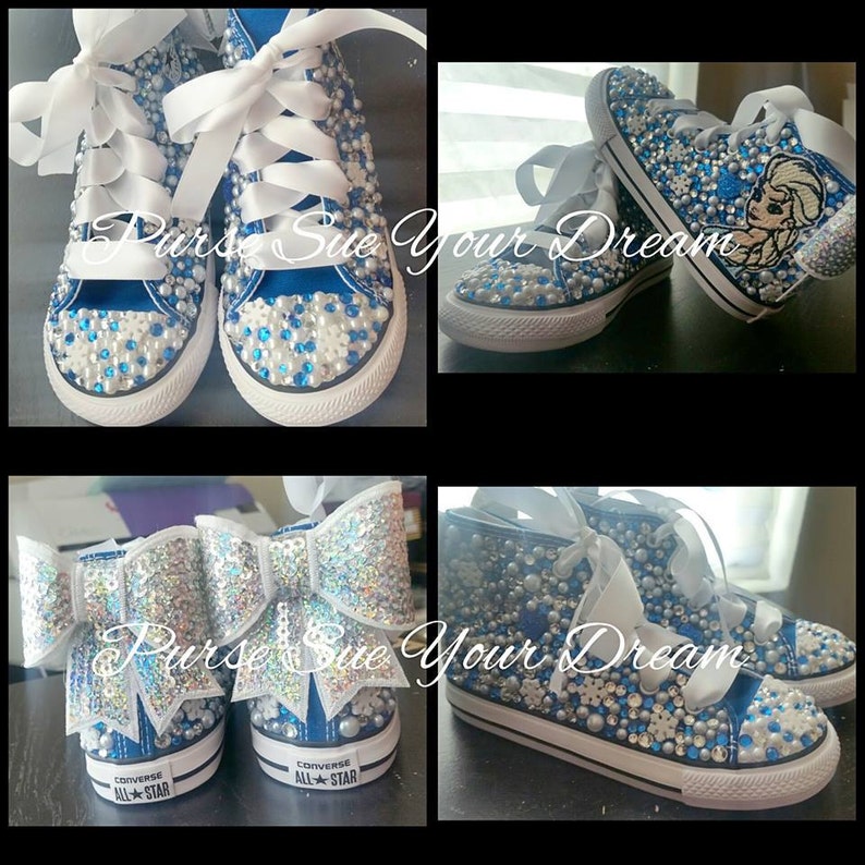 Disney Frozen Themed Custom Converse Shoes - Frozen Birthday Outfit - Disney Frozen Shoes image 4