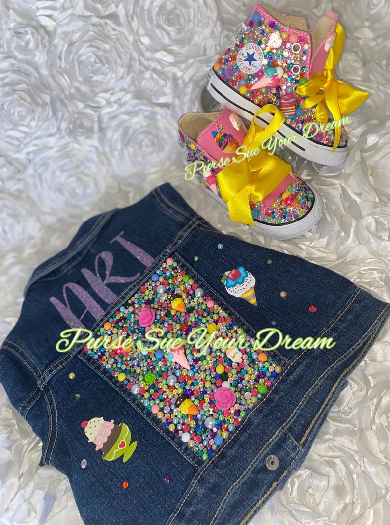 Custom Ice Cream Jean Jacket Ice Cream Birthday Outfit Etsy