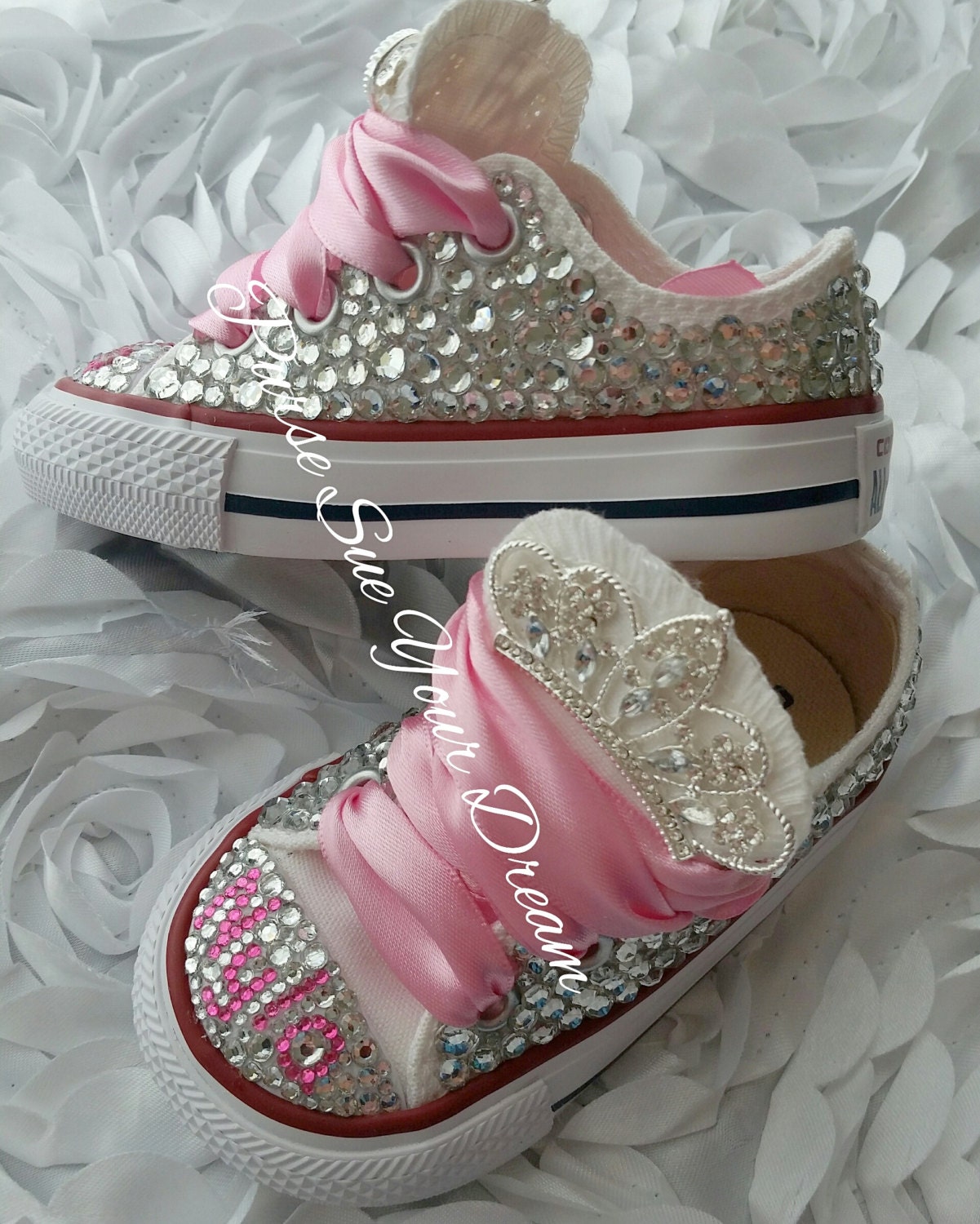 Swarovski Crystal Design Princess Converse Shoes Bling Shoes