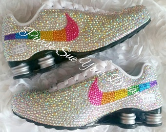 Women's Rainbow Glitter Workout Gym Running Sneakers