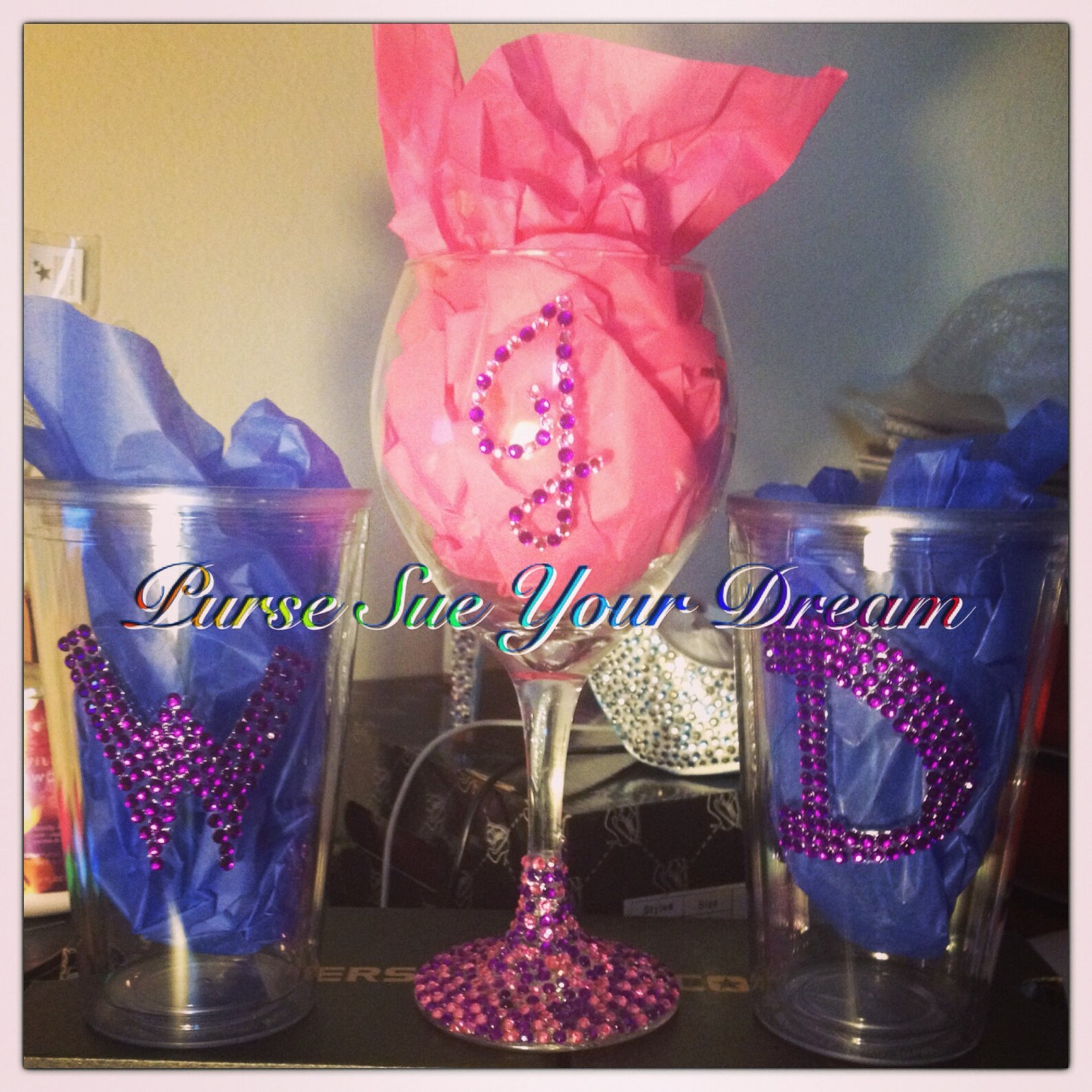 Custom Crystal Rhinestone Glasses Wine Glasses Champagne Etsy