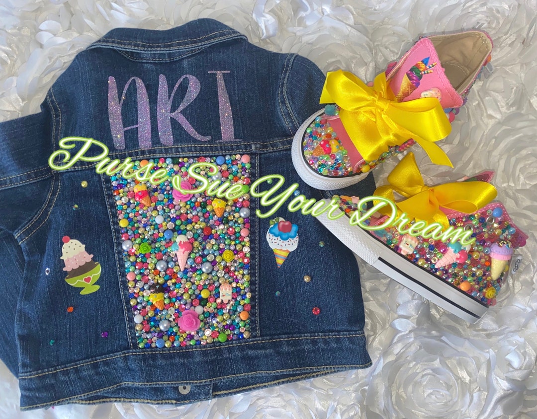 Custom Ice Cream Jean Jacket Ice Cream Birthday Outfit Etsy