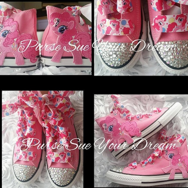 My Little Pony Custom Converse - Swarovski Crystal Shoes - Custom Shoes - Pinkie Pie - Rainbow Dash - Twilight Sparkle - Bling Shoes Custom