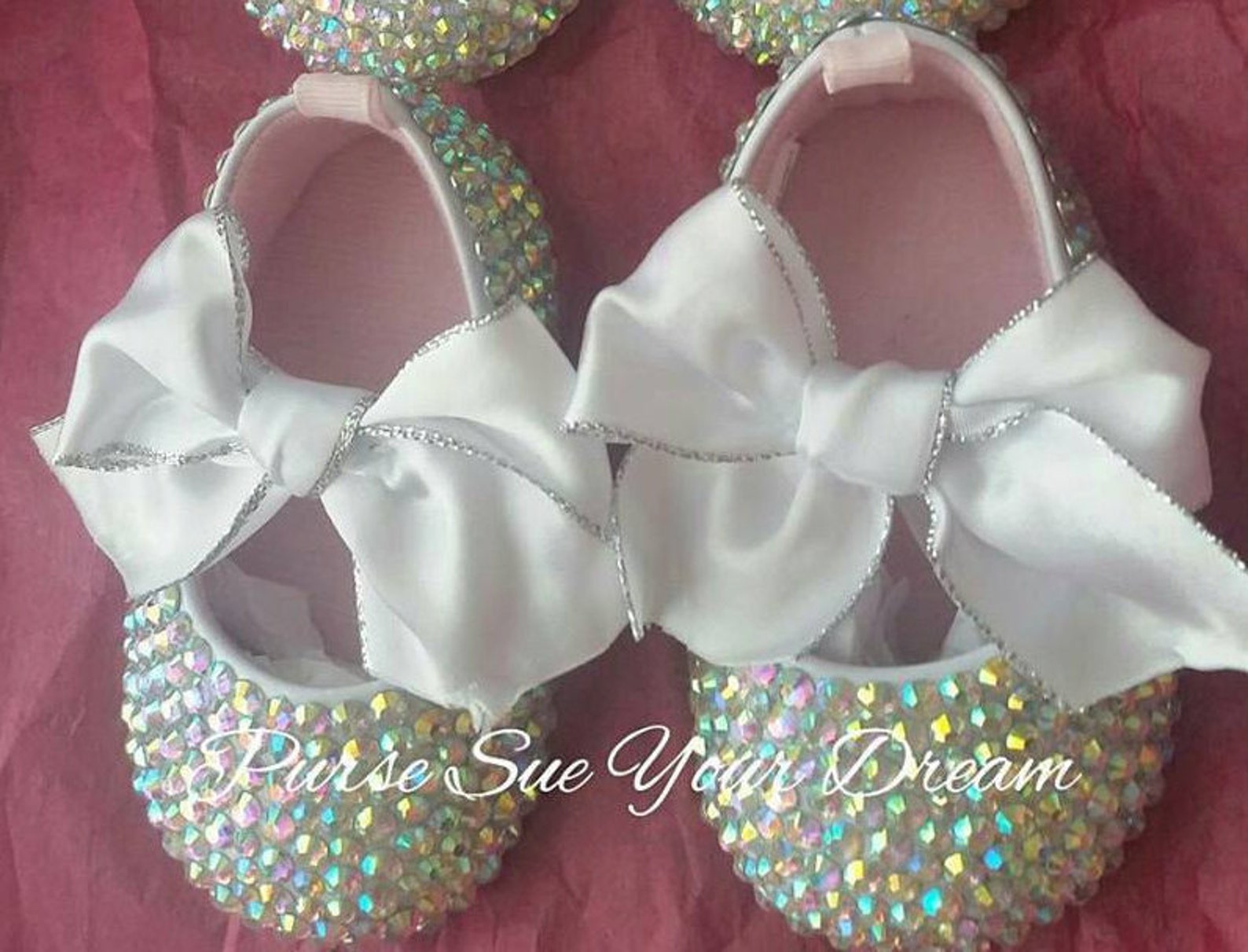 crystal swarovski rhinestone baby ballet shoes - swarovski baby shoes - christening/baptism/pageant/wedding shoes - wedding shoe