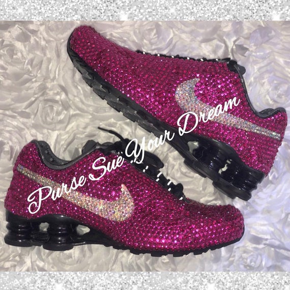 Zapatos Nike Shox diseñados con de cristal rosa - Etsy España