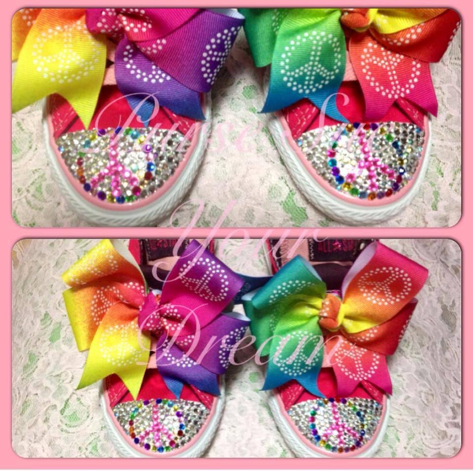 Custom Peace Sign Shoes Bling Sparkle Shoes - Etsy