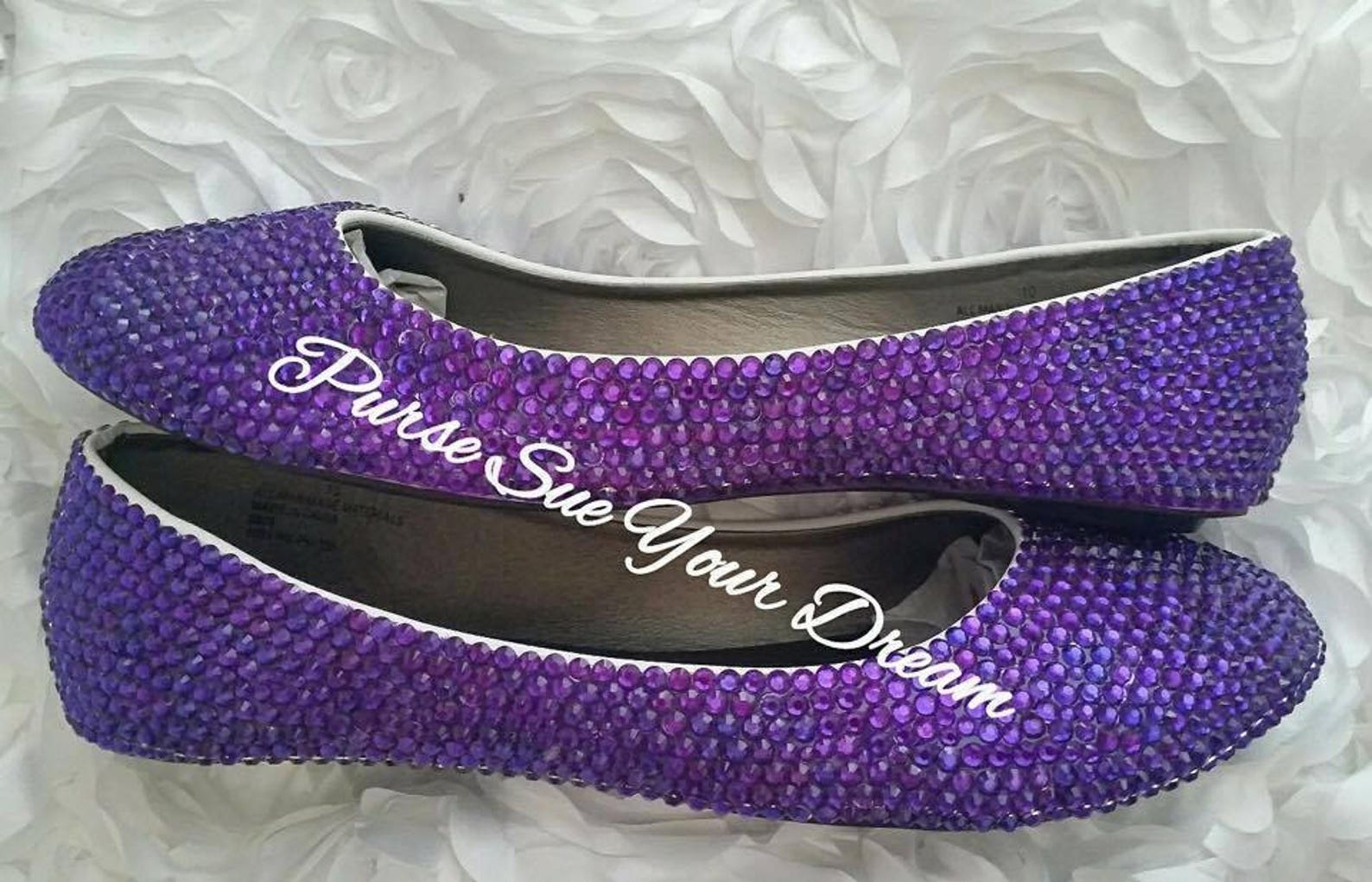 bedazzled flat wedding shoes