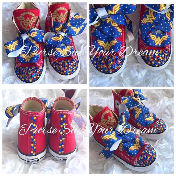 Custom Wonder Woman Themed Converse Shoes Superhero | Etsy